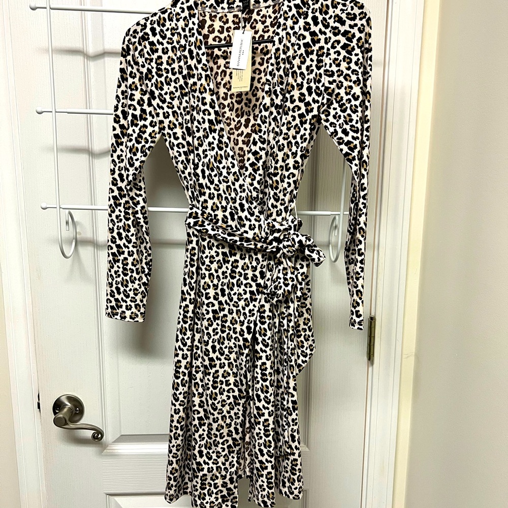 Banana Republic Factory Leopard Print Wrap Dress